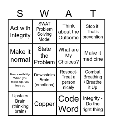 IMPACT Bingo Card