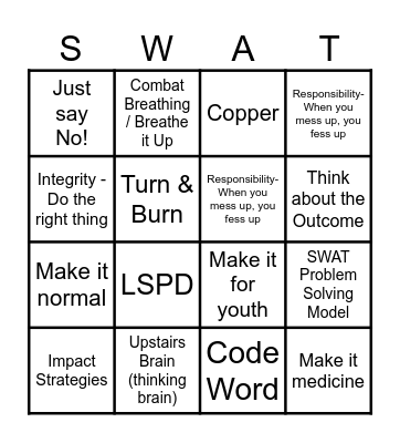 IMPACT Bingo Card