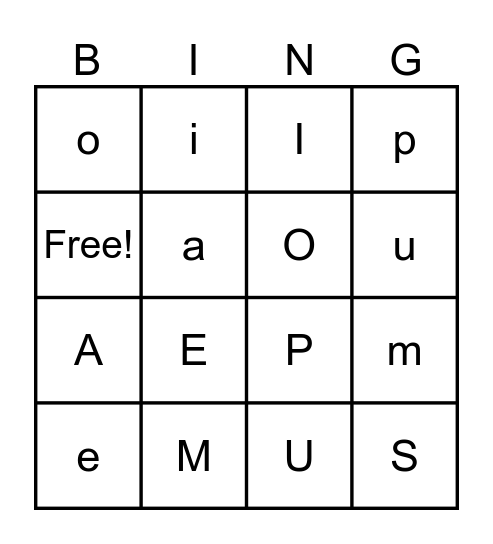 Grupo Rojo Bingo Card