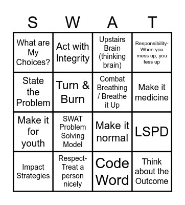 IMPACT Bingo Card