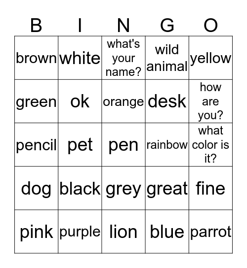 review Bingo Card