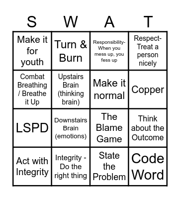IMPACT Bingo Card