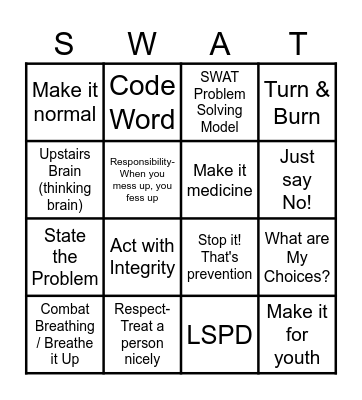 IMPACT Bingo Card