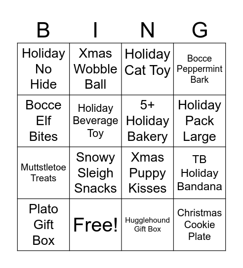 Christmas Bingo Card