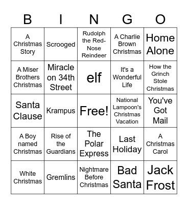 Christmas Bingo Card