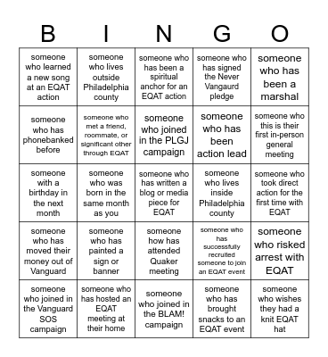 EQAT Mingle Bingo Card