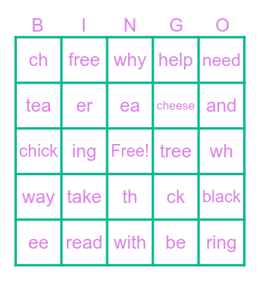 SIGHT WORD BINGO 3 Bingo Card