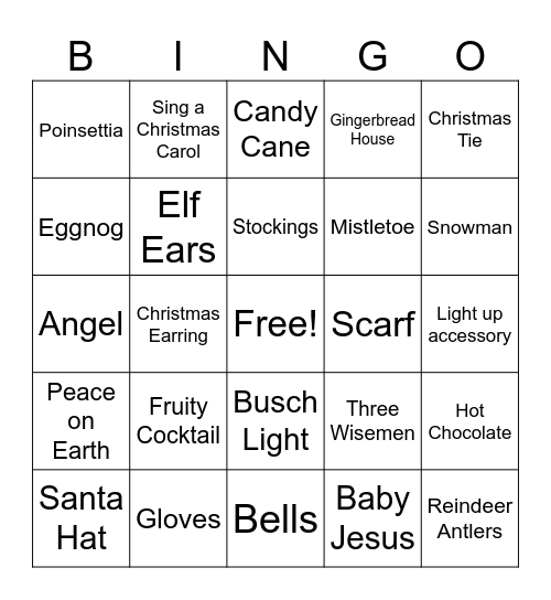 Stockman Bank Christmas Bingo Card