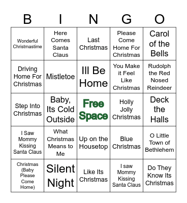 Christmas Bingo Card