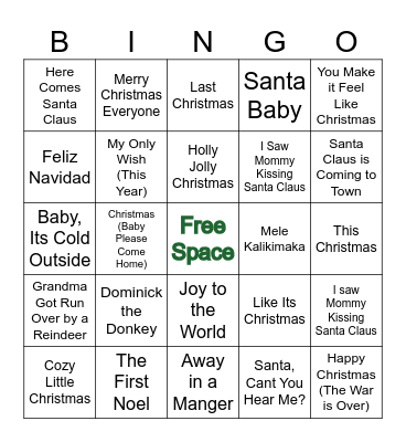 Christmas Bingo Card