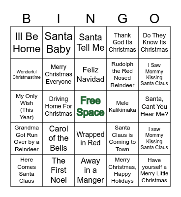 Christmas Bingo Card