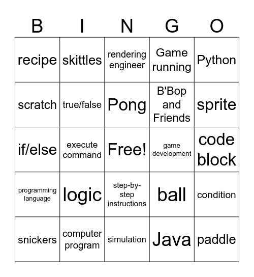 Bingo Game Design Bingo Card