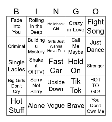 Girl Power! Bingo Card