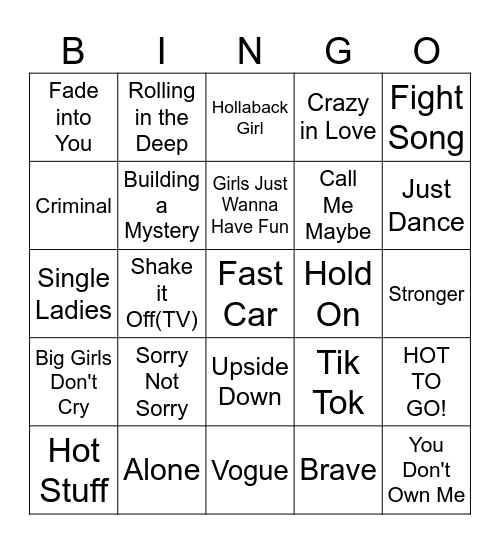 Girl Power! Bingo Card