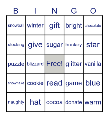 Winter Bingo Card