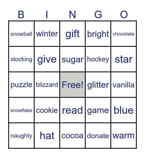 Winter Bingo Card