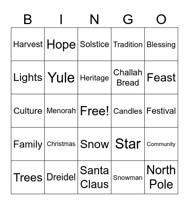 FlavorSum Holiday Bingo Card