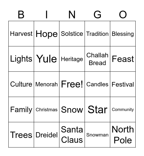 FlavorSum Holiday Bingo Card