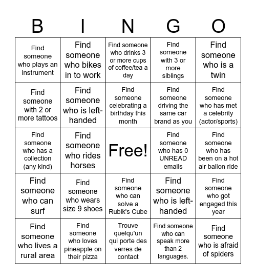 HR ALL STAFF BINGO Card