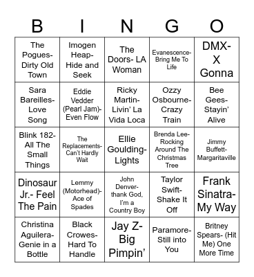 Radio Bingo December Birthdays Bingo Card