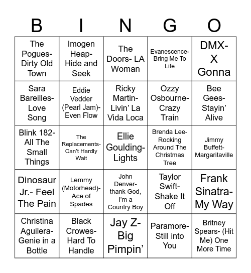 Radio Bingo December Birthdays Bingo Card