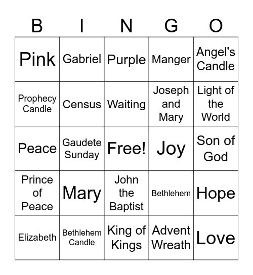 Advent Bingo Card