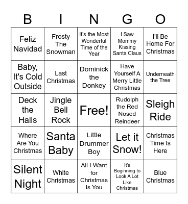 Christmas Bingo Card