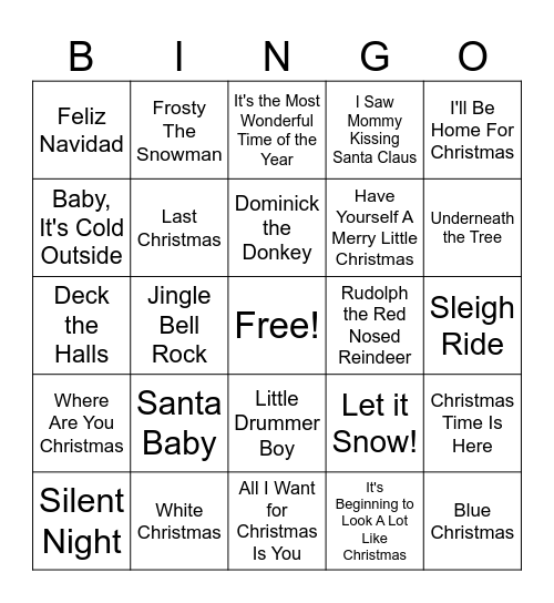 Christmas Bingo Card