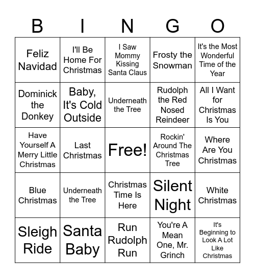 Christmas Bingo Card