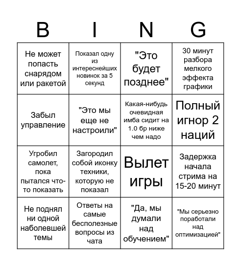 Вячеслав Буланников делает обзор дева Bingo Card