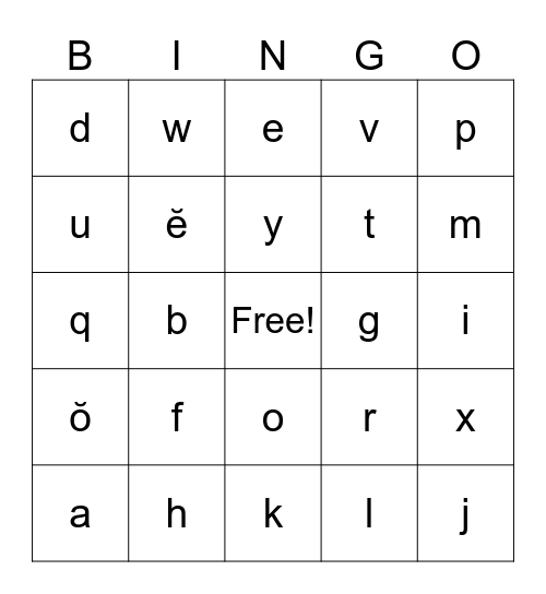 Untitled First Bingo Card