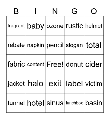 Multisyllabic Bingo (Open & Closed Syllables) Bingo Card