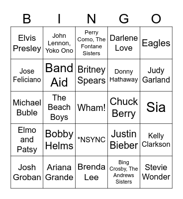 Music Bingo #46 (Christmas) Bingo Card