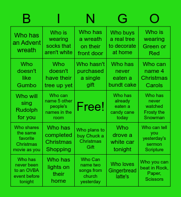 Christmas Bingo Card