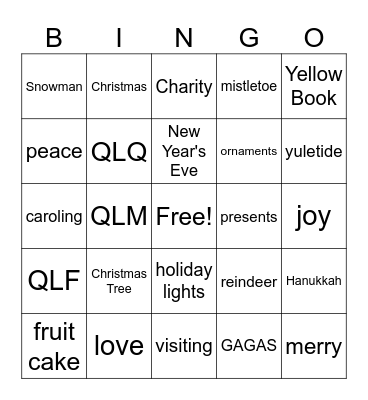 Holiday Bingo Card