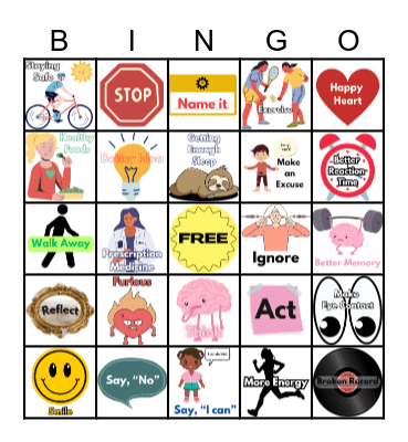 Healthy Choices Bingo Card