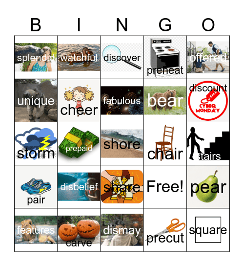 3rd Grade Vocab/Spelling Bingo Card