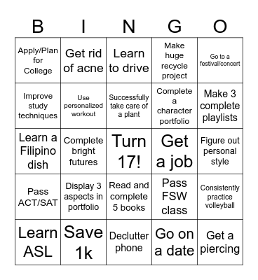 Fein's Bingo Card