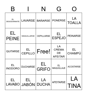 SPANISH REVIEW Bingo Card