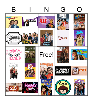 70s-90s Sitcoms (or an ode to Nick at Nite) Bingo Card
