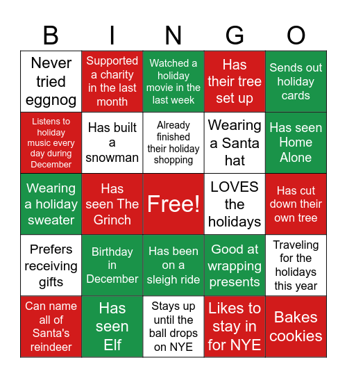 Marketing Team Holiday Bingo Card