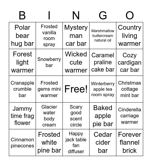 Scentsational Bingo!! Bingo Card