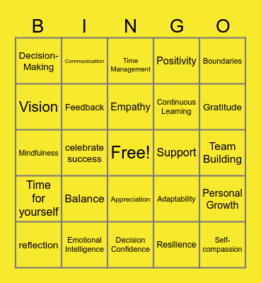 SELF-CARE EDITION Bingo Card