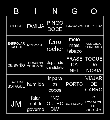 MASTERCLASSE STOR PEDRO Bingo Card