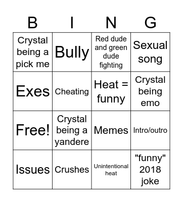 It's crystal snow bingo Card