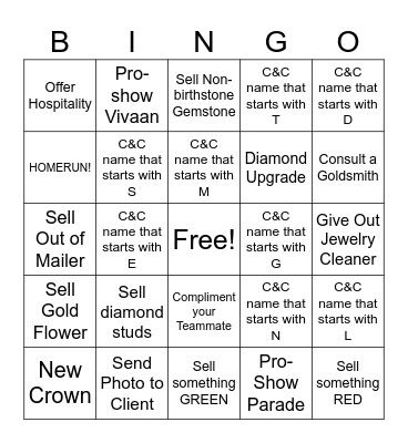 Holiday 2023 Bingo Card