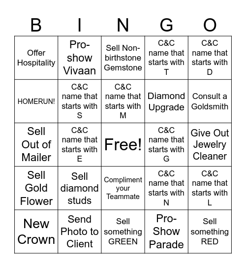 Holiday 2023 Bingo Card