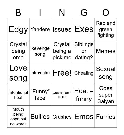 It's crystal snow bingo 2.0 Bingo Card