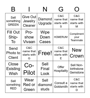 Holiday 2023 Bingo Card