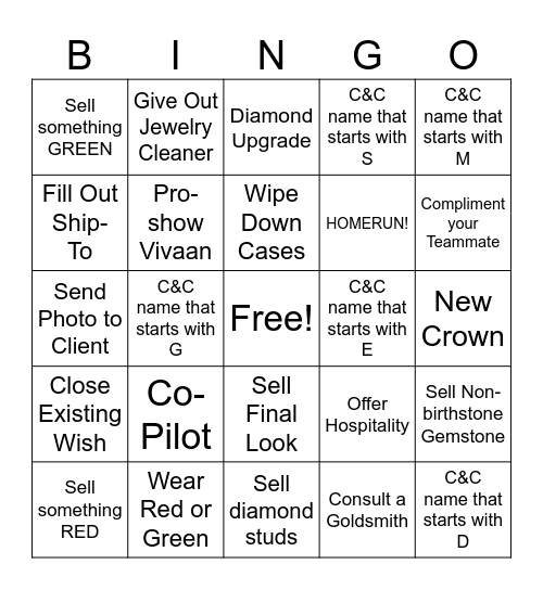 Holiday 2023 Bingo Card